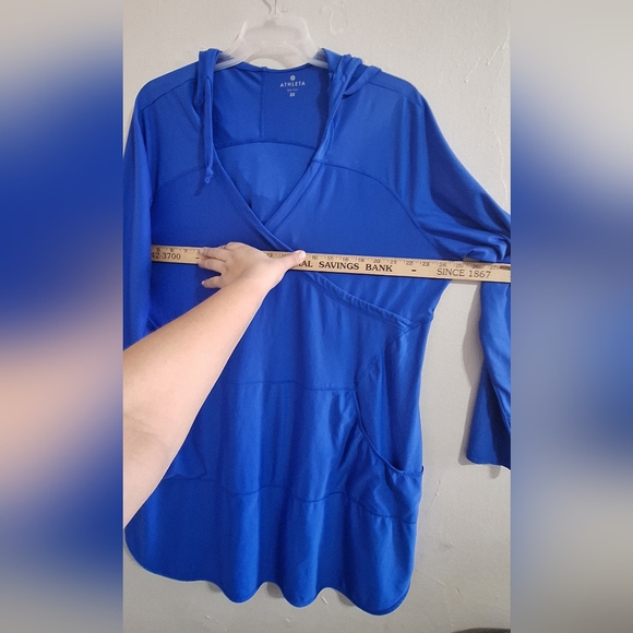 Athleta  Women's Blue Hooded Tunic Size 2X - Picture 14 of 15